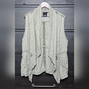 Olive Green Jean Long Vest